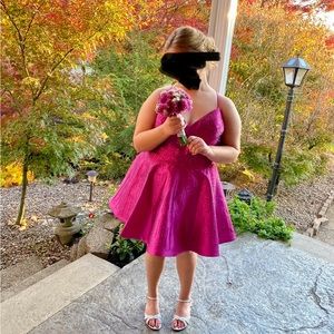 Sherri Hill- Dark Magenta formal cocktail dress Sz. 18. Corset back.